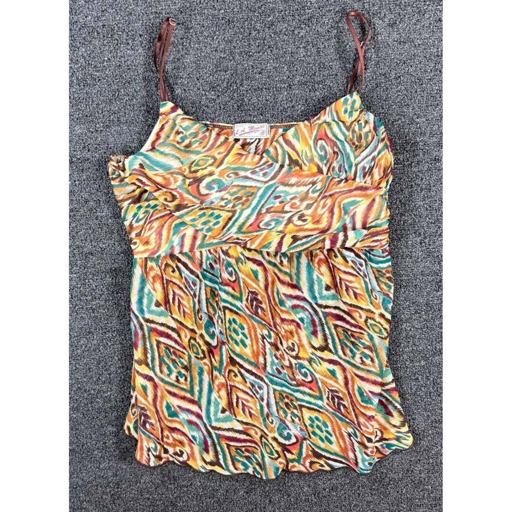 Y2K Camisole L.A. Movers Women Medium‎ Multicolor Boho Geometric Crossover